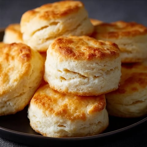 Pile of biscuits on a plate.