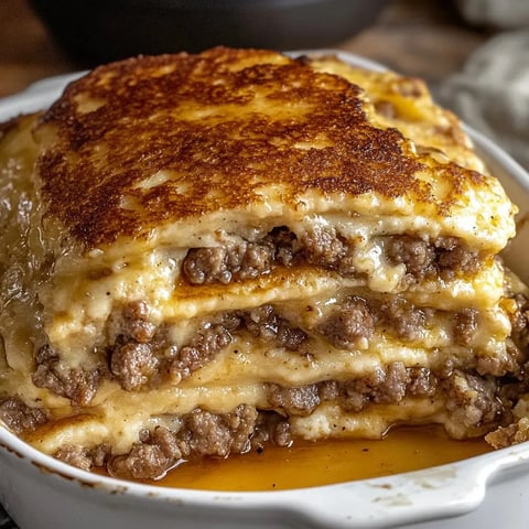 A stacked sandwich with meat and cheese on a plate.