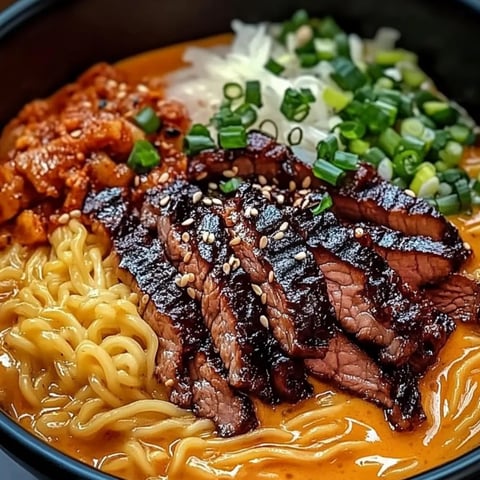 A bowl packed with noodles, grilled beef, and veggies.